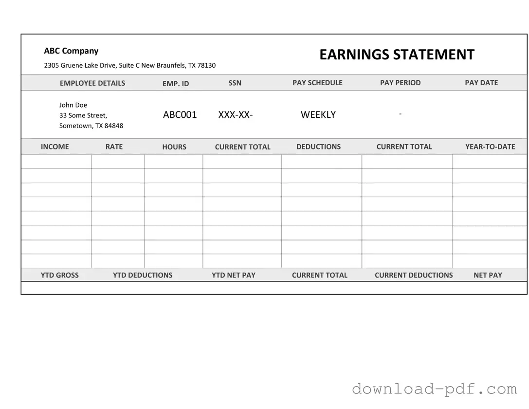 Get Independent Contractor Pay Stub Template in PDF