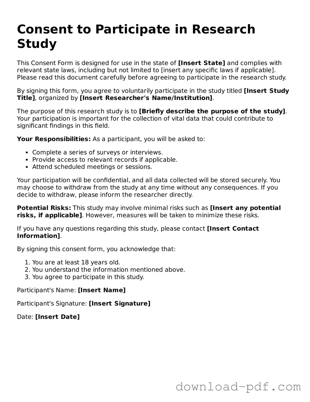 Free Consent Template