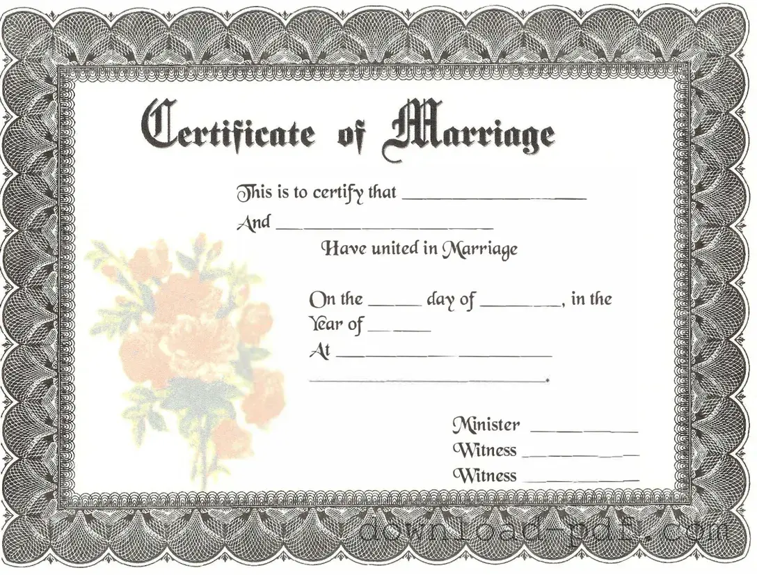 Get Marriage Certificate Template in PDF