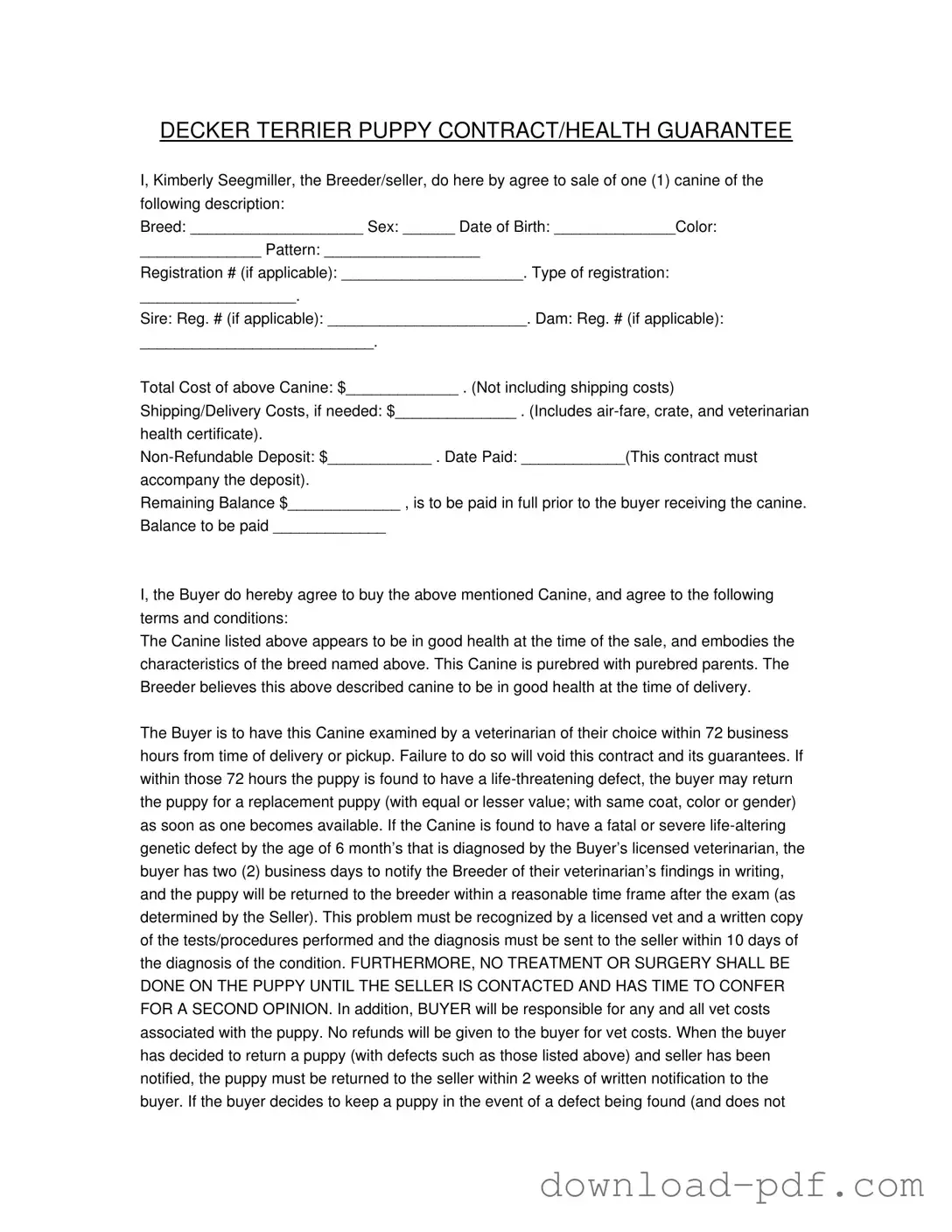 Get Health Guarantee Template in PDF