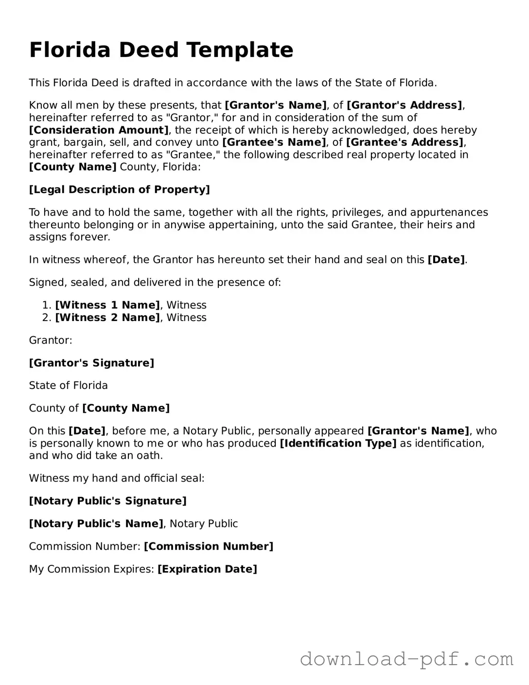 Florida Deed Document
