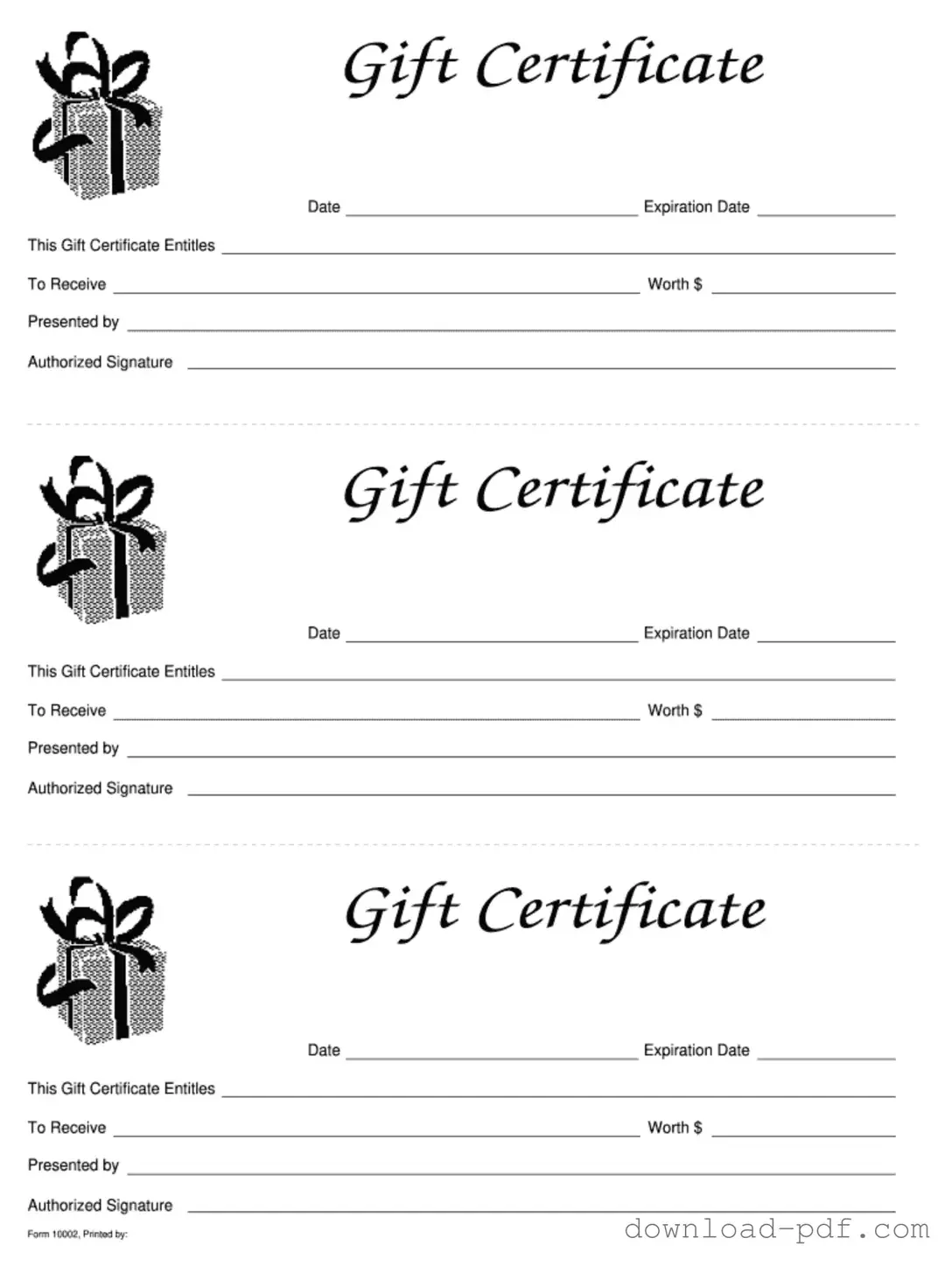 Get Gift Certificate Template in PDF