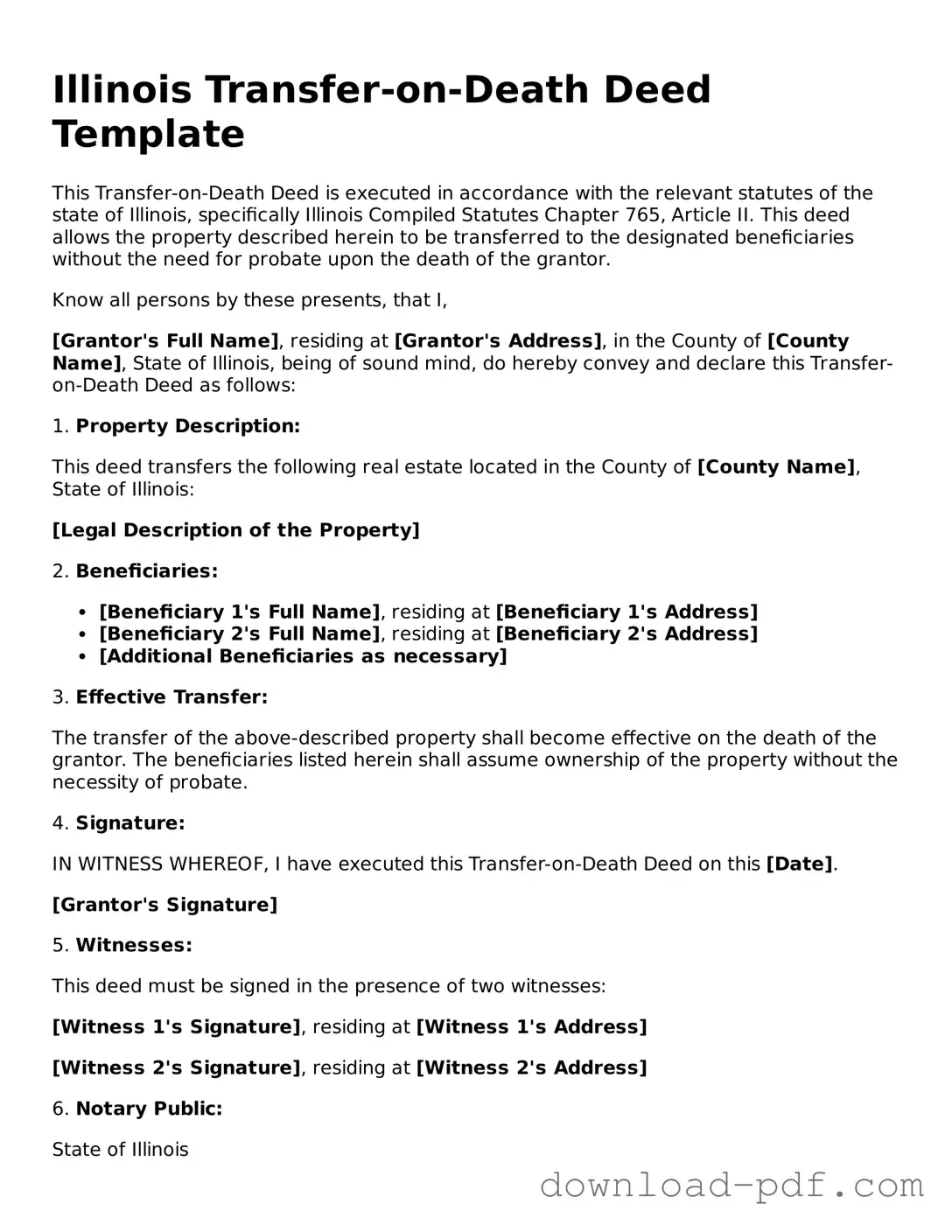 Illinois Transfer-on-Death Deed Document