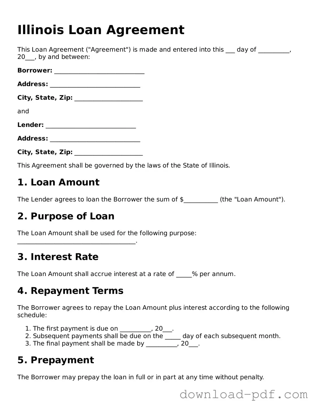 Illinois Loan Agreement Document