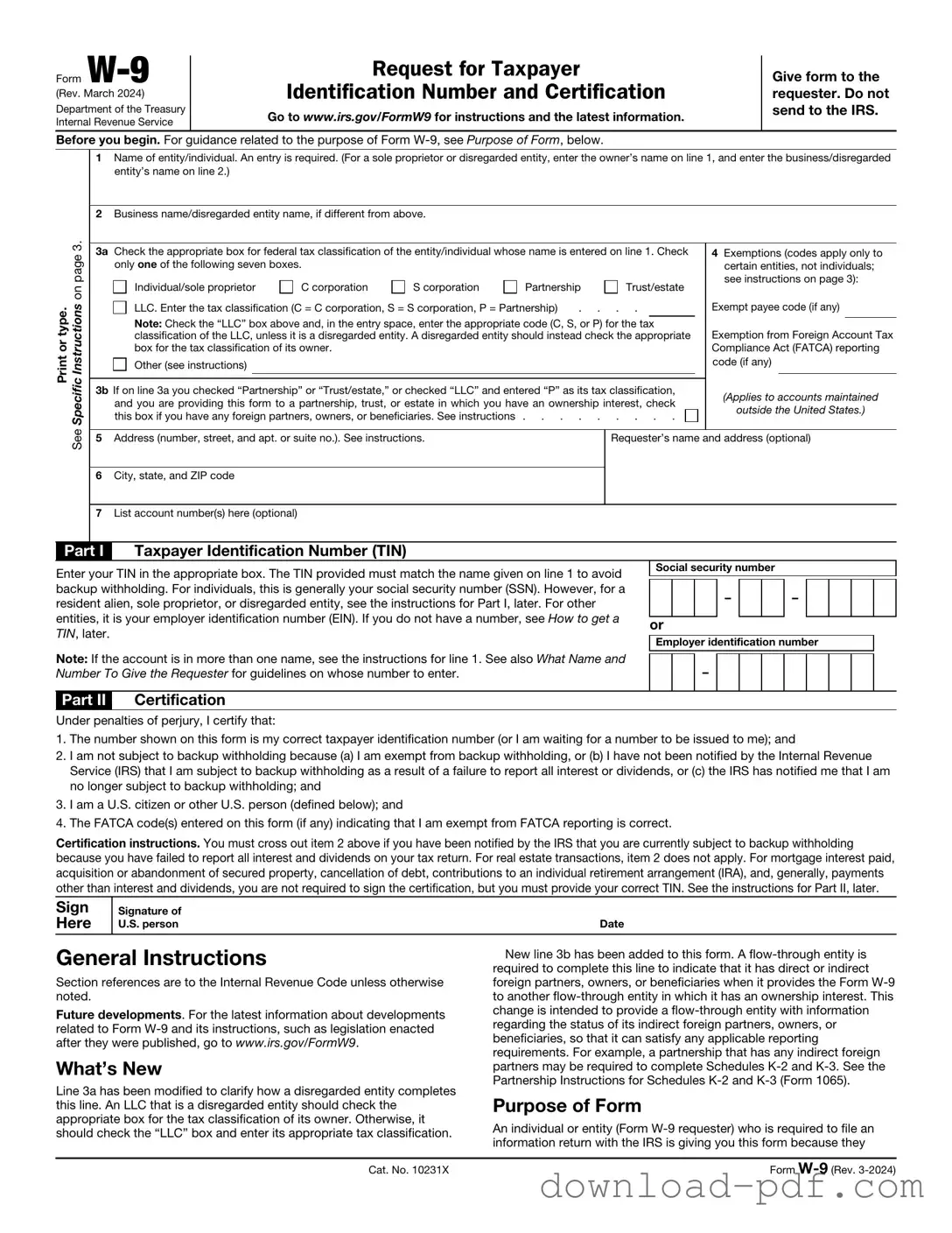 Get IRS W-9 Template in PDF