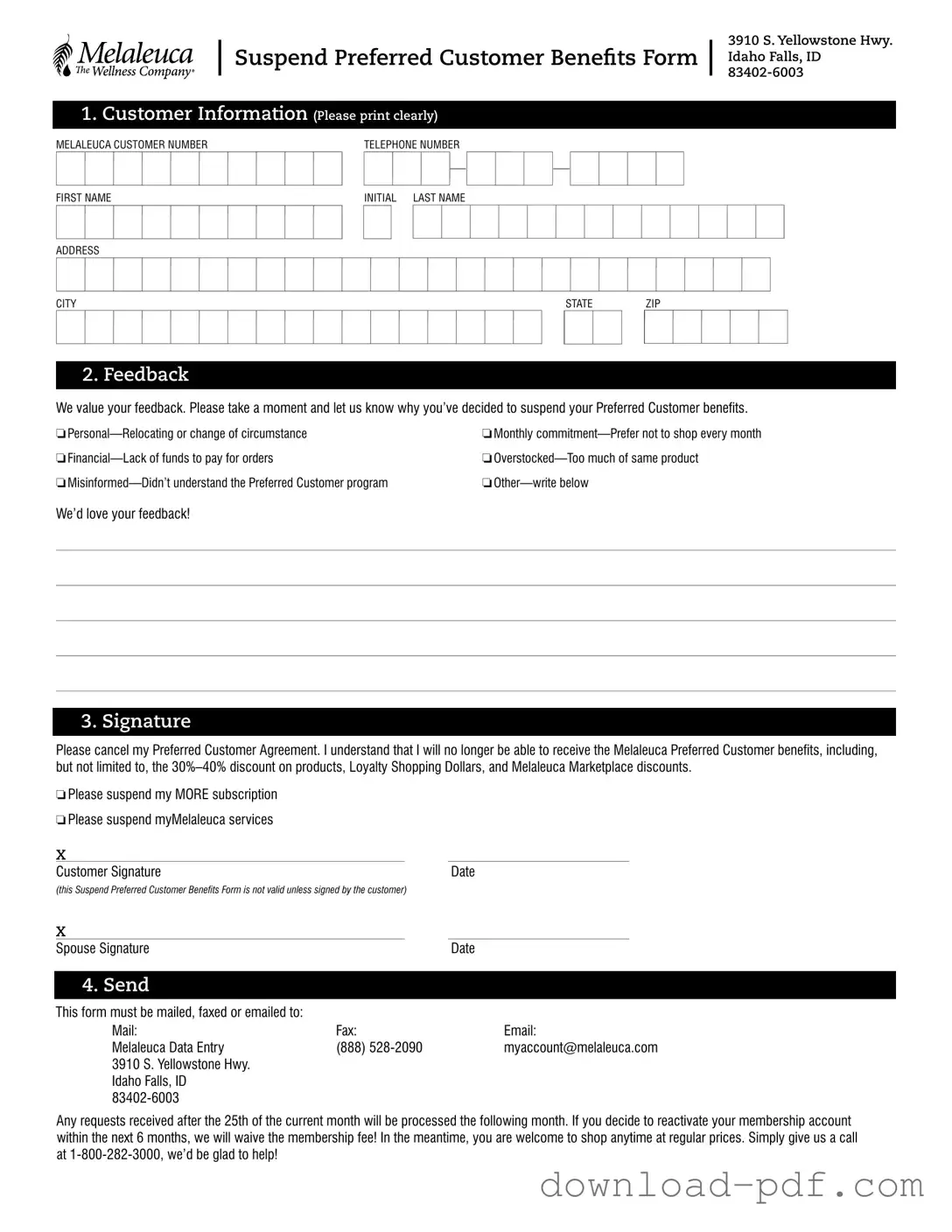 Get Melaleuca Cancellation Template in PDF