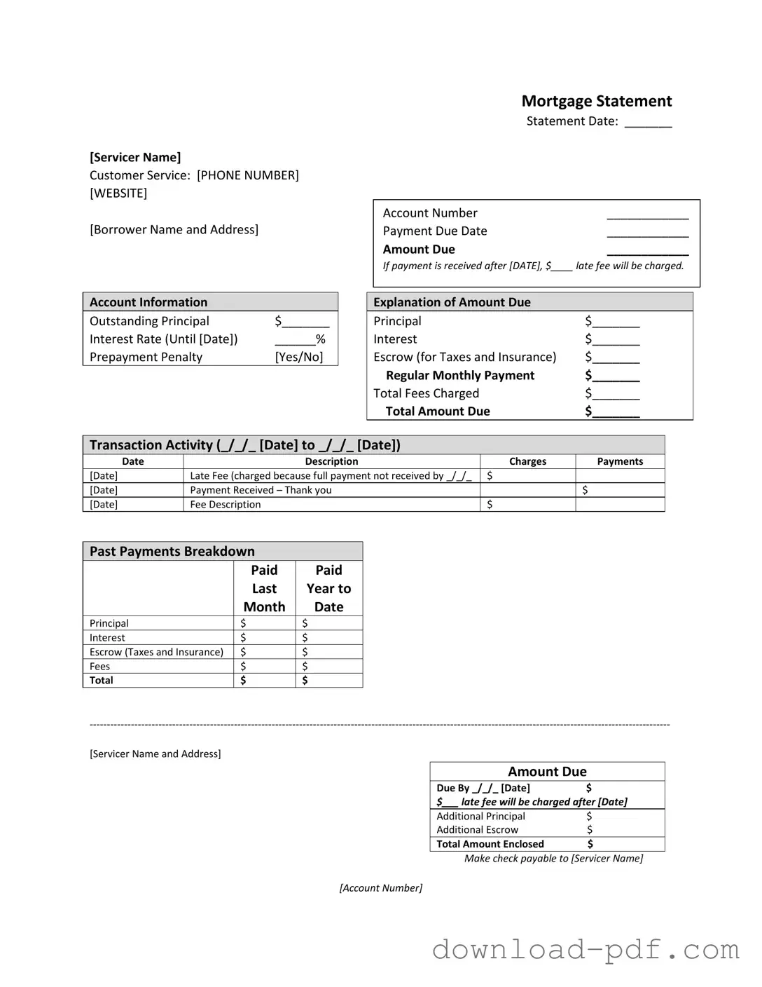 Get Mortgage Statement Template in PDF