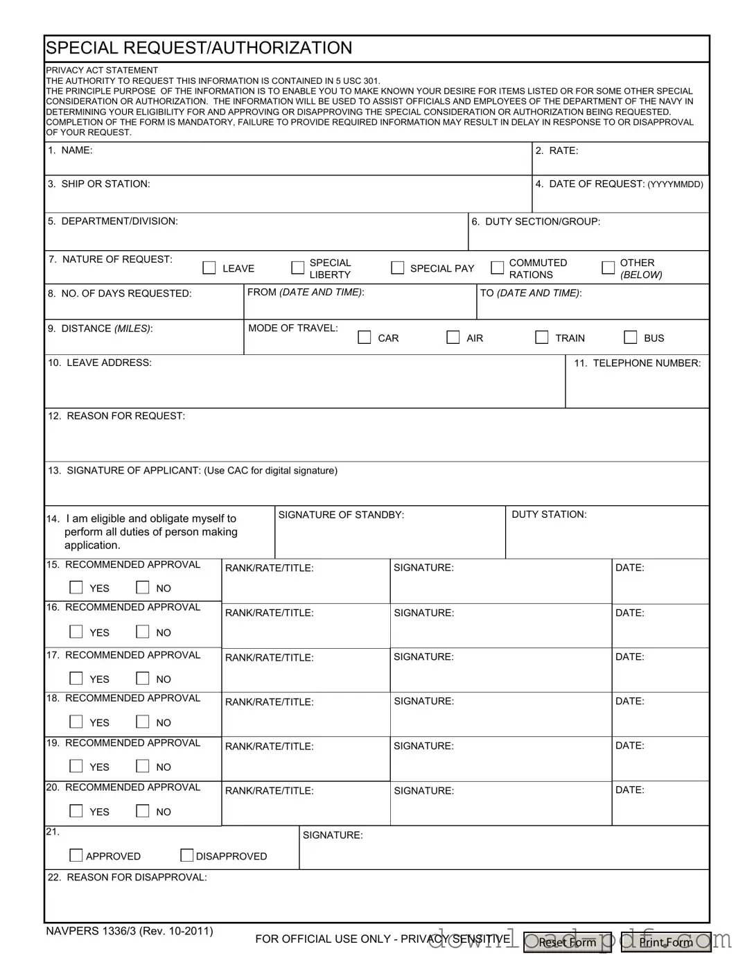 Get Navpers 1336 3 Template in PDF