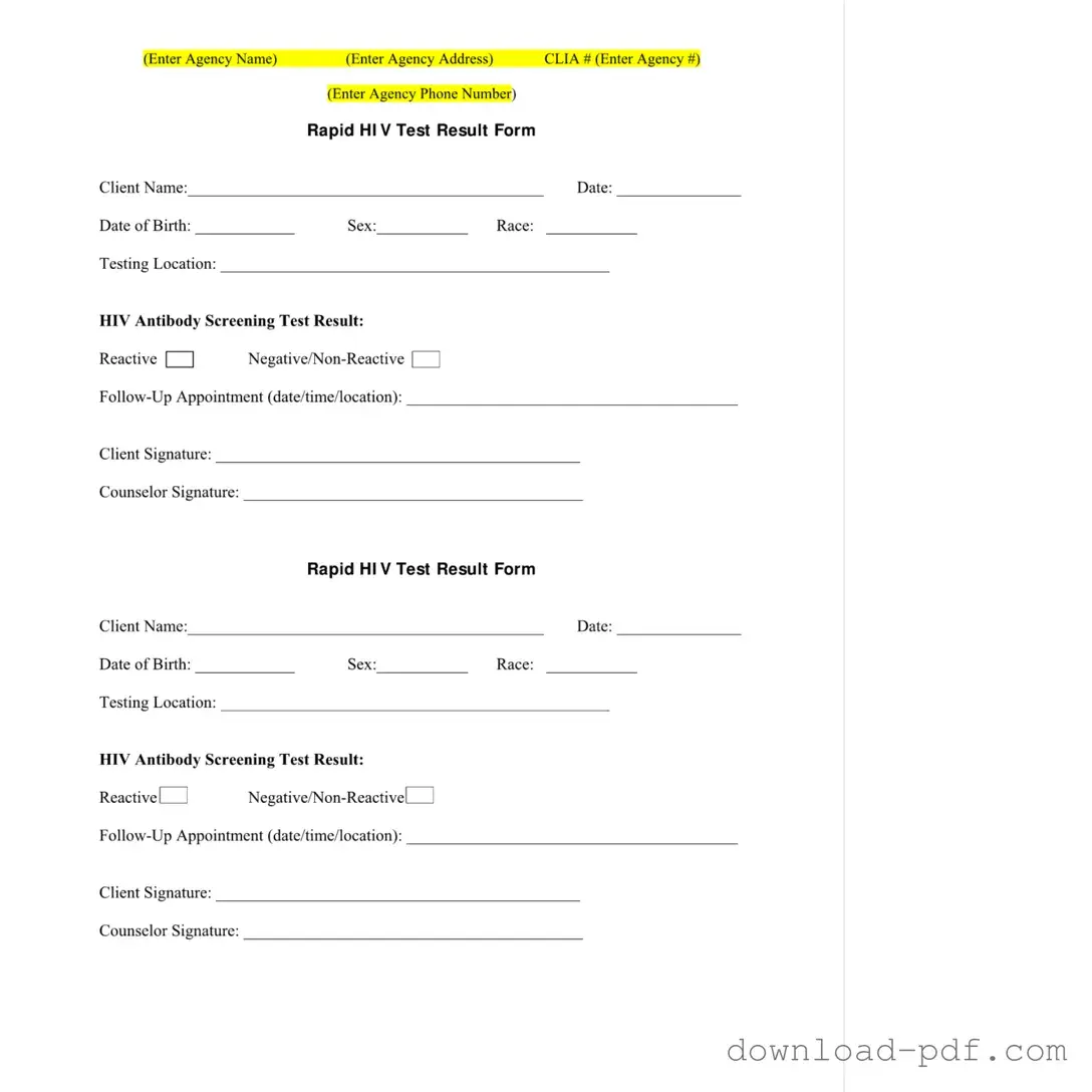 Get Negative Hiv Test Template in PDF
