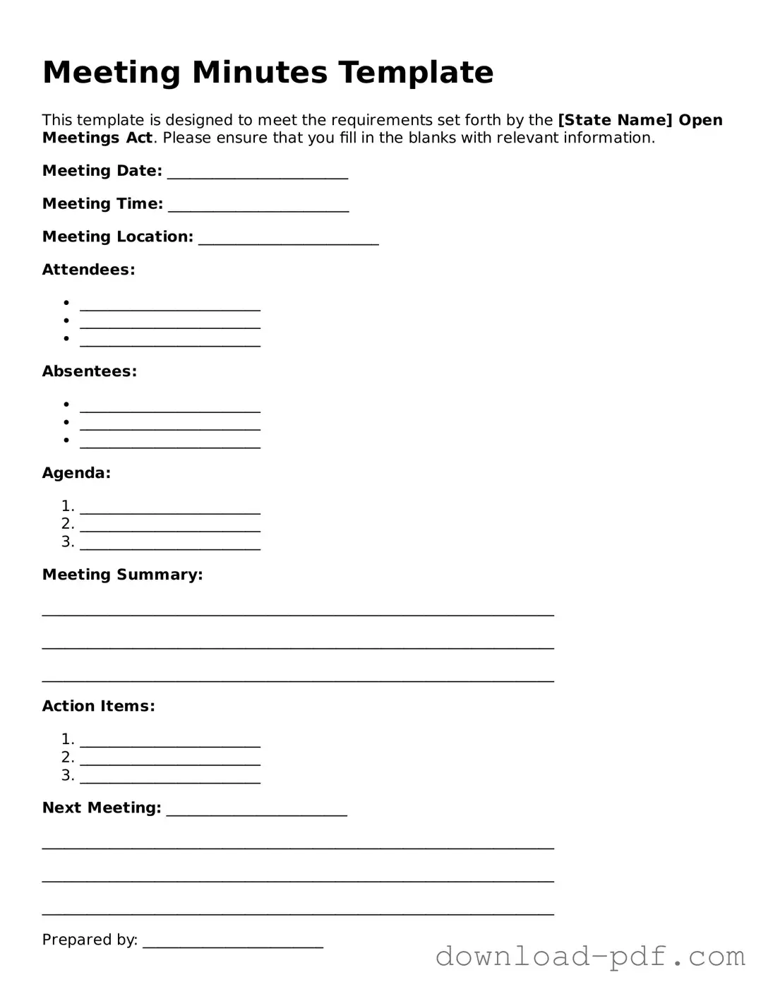 Free Meeting Minutes Template