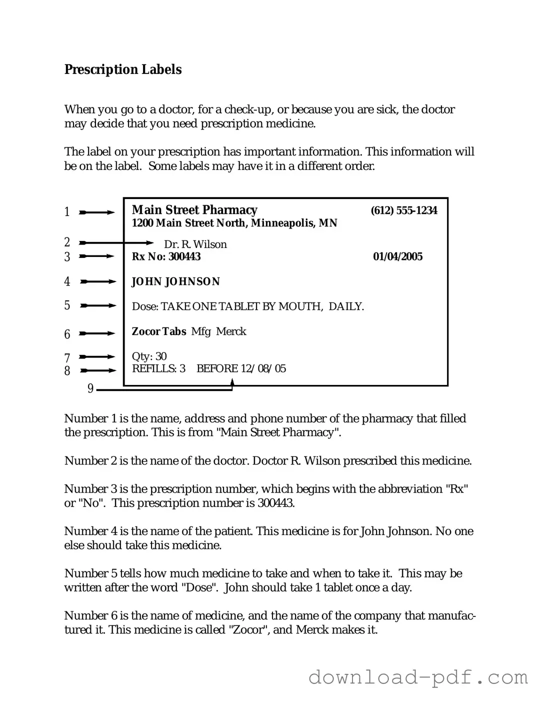 Get Prescription Label Template in PDF