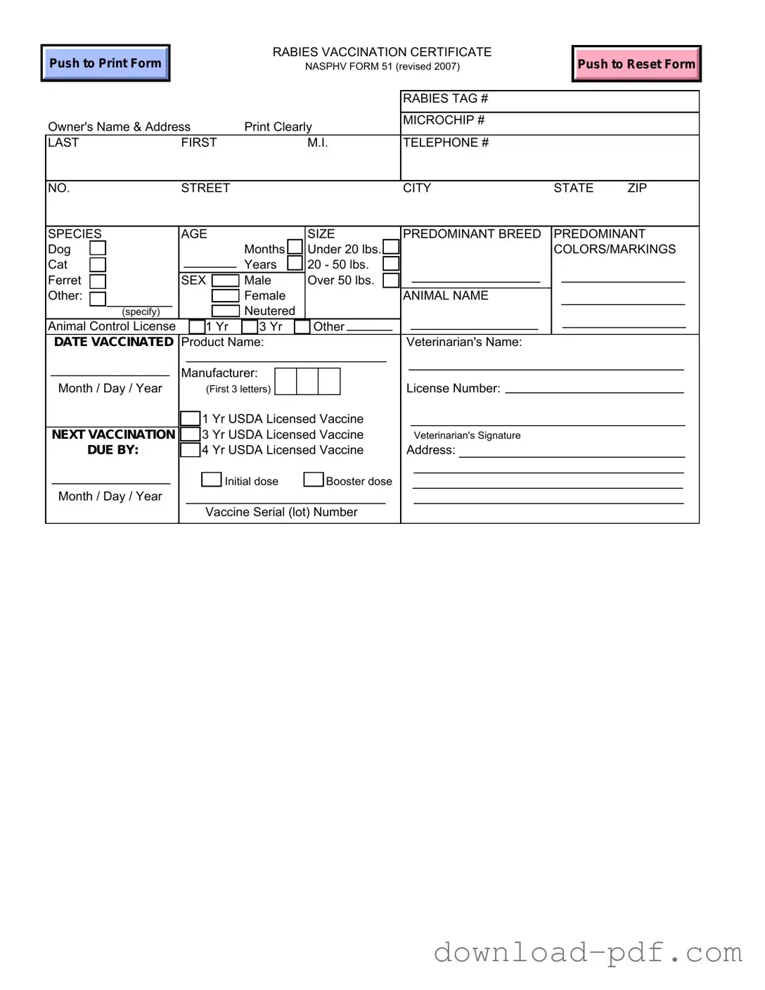 Get Rabies Certificate Template in PDF
