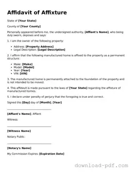 Free Affidavit of Affixture Template