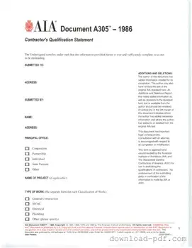 Get AIA A305 Template in PDF