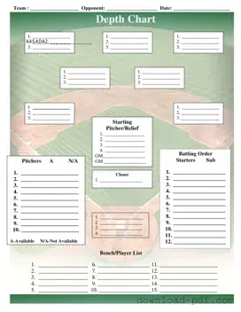 Get Baseball Field Lineup Template in PDF