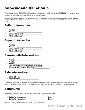 Free Snowmobile Bill of Sale Template