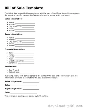 Free Bill of Sale Template
