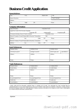 Get Business Credit Application Template in PDF