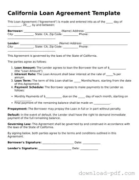 California Loan Agreement Document