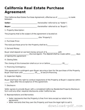 California Real Estate Purchase Agreement Document