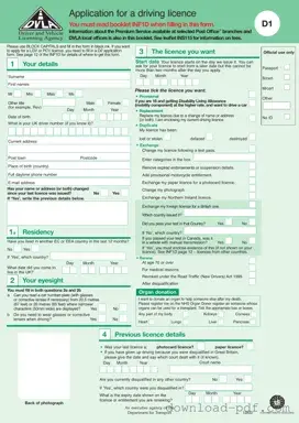 Get D1 Dvla Template in PDF
