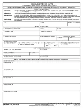 Get Da 638 Template in PDF