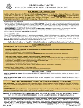 Get DS-11 U.S. Passport application Template in PDF