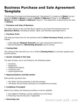Free Business Purchase and Sale Agreement Template