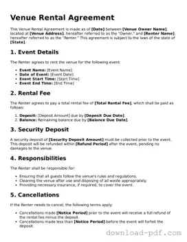 Free Venue Rental Agreement Template
