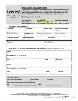 Get Everest University Transcript Template in PDF