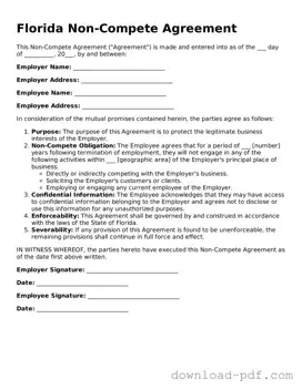 Florida Non-compete Agreement Document