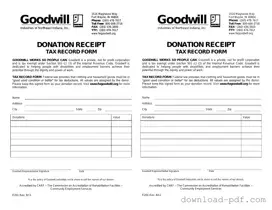 Get Goodwill donation receipt Template in PDF