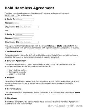 Free Hold Harmless Agreement Template