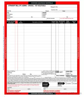 Get Hazard Bill Of Ladden Template in PDF