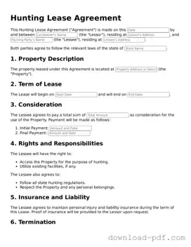 Free Hunting Lease Agreement Template