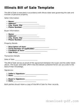 Illinois Bill of Sale Document