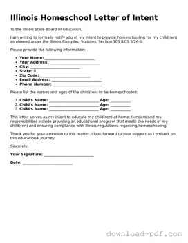 Illinois Homeschool Letter of Intent Document