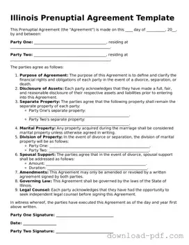 Illinois Prenuptial Agreement Document