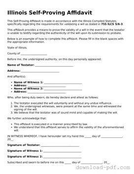 Illinois Self-Proving Affidavit Document