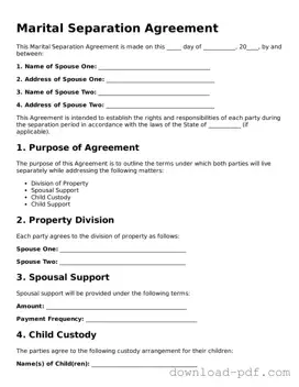 Free Marital Separation Agreement Template