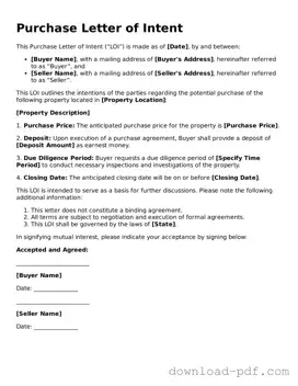 Free Purchase Letter of Intent Template