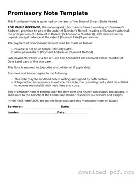 Free Promissory Note Template