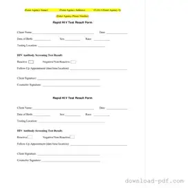 Get Negative Hiv Test Template in PDF