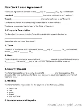 New York Lease Agreement Document
