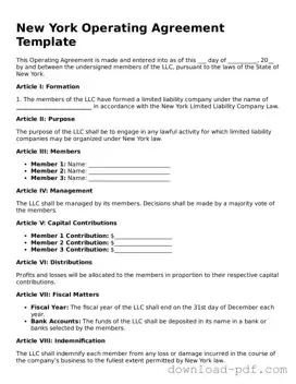 New York Operating Agreement Document