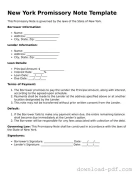 New York Promissory Note Document