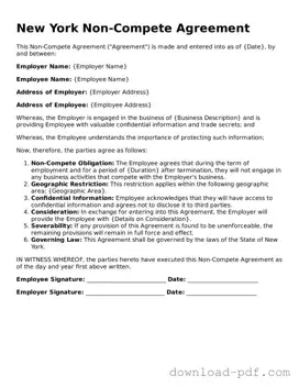 New York Non-compete Agreement Document