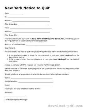 New York Notice to Quit Document
