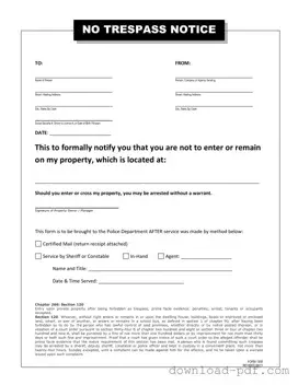 Get No Trespassing Letter Template in PDF
