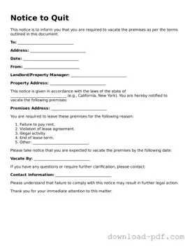 Free Notice to Quit Template